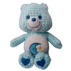 Care Bears Bedtime Bear Gingham Plaid Blur Moon Stuffed Animal Plush Toy